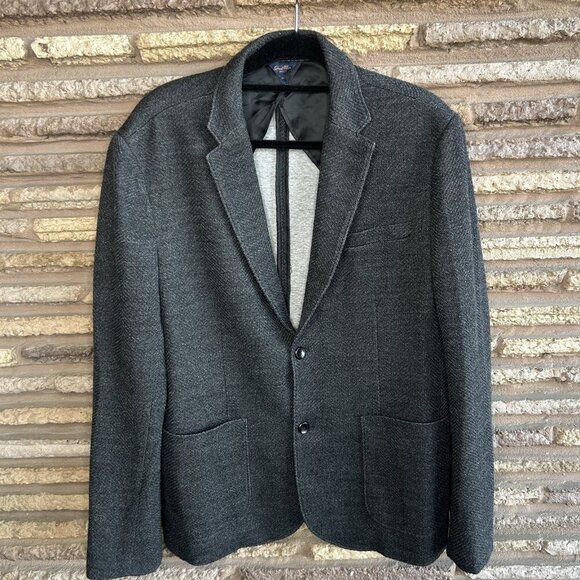 Good Man Brand Men's Black Textured Wool Blend Unstructured Jacket Blazer XL - Picture 11 of 11